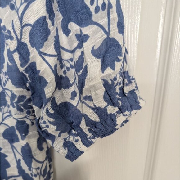 Studio Park x Amy Stran Floral Dress Womens Size Large White Blue Tassel Boho - Picture 4 of 10